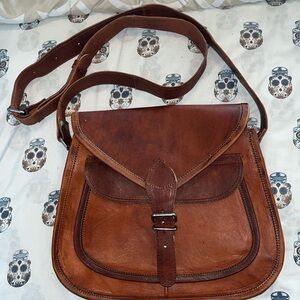 Crossbody Satchel LadiesTravel Purse leather by Komal's Passion Leather 12 Inch